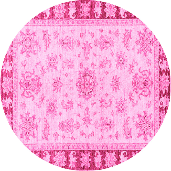 Round Oriental Pink Traditional Rug, abs3926pnk