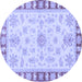 Round Oriental Blue Traditional Rug, abs3926blu