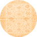 Round Oriental Orange Traditional Rug, abs3927org