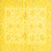 Square Oriental Yellow Traditional Rug, abs3927yw