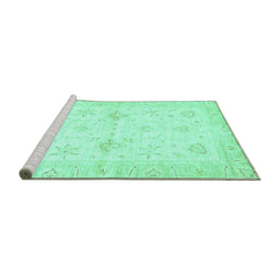 Sideview of Machine Washable Oriental Turquoise Traditional Area Rugs, wshabs3927turq