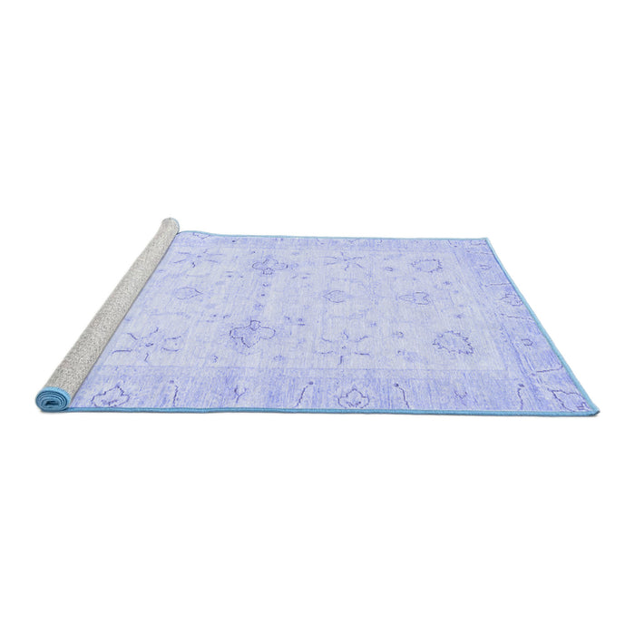 Sideview of Machine Washable Oriental Blue Traditional Rug, wshabs3927blu