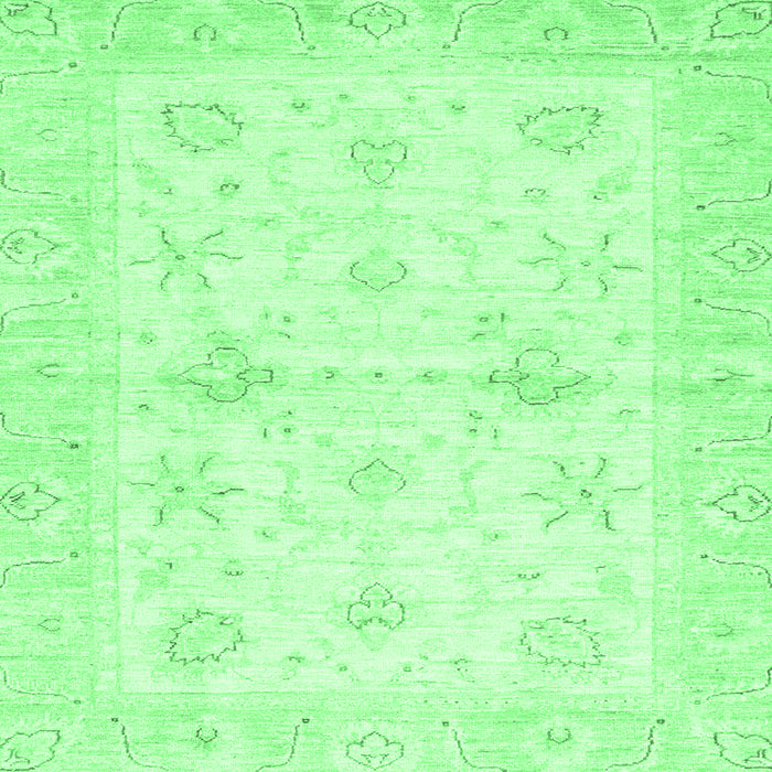 Square Oriental Emerald Green Traditional Rug, abs3927emgrn