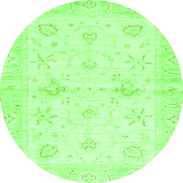 Round Oriental Green Traditional Rug, abs3927grn