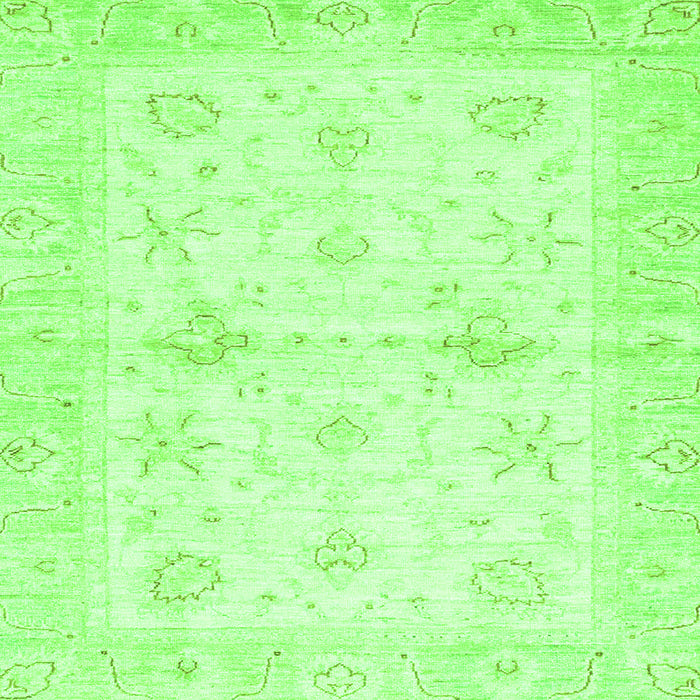 Square Machine Washable Oriental Green Traditional Area Rugs, wshabs3927grn