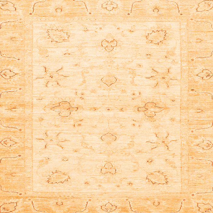 Square Machine Washable Oriental Orange Traditional Area Rugs, wshabs3927org