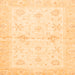 Square Machine Washable Oriental Orange Traditional Area Rugs, wshabs3927org