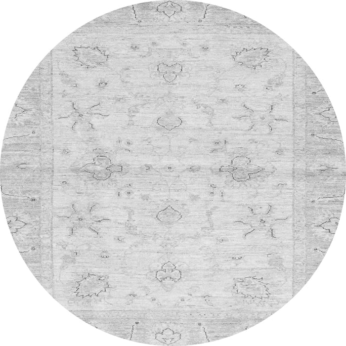 Round Oriental Gray Traditional Rug, abs3927gry