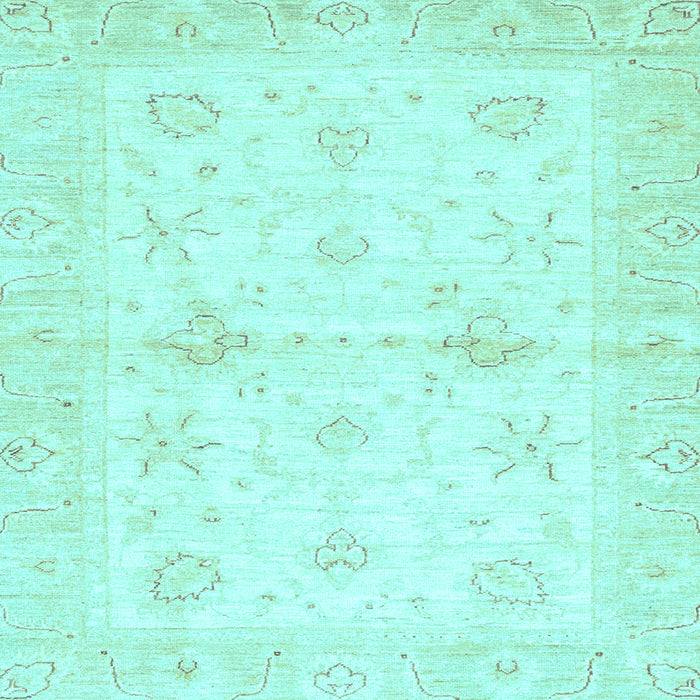 Square Machine Washable Oriental Light Blue Traditional Rug, wshabs3927lblu