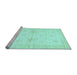 Sideview of Machine Washable Oriental Light Blue Traditional Rug, wshabs3927lblu