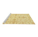 Sideview of Machine Washable Abstract Mustard Yellow Rug, wshabs3928