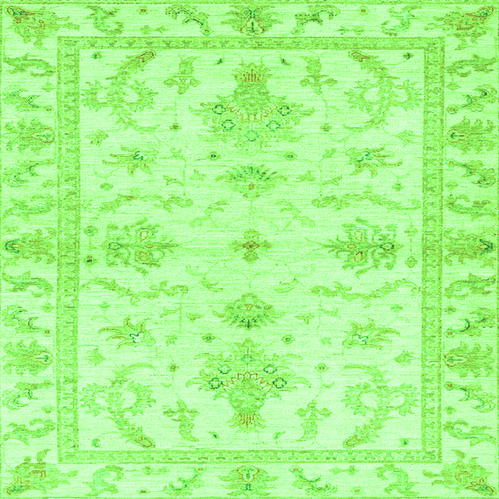 Square Oriental Green Traditional Rug, abs3928grn