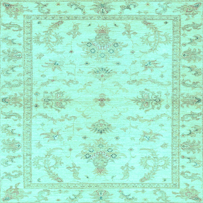 Square Oriental Light Blue Traditional Rug, abs3928lblu