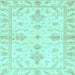 Square Oriental Light Blue Traditional Rug, abs3928lblu