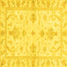 Square Machine Washable Oriental Yellow Traditional Rug, wshabs3928yw