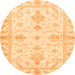 Round Oriental Orange Traditional Rug, abs3928org