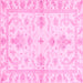 Square Oriental Pink Traditional Rug, abs3928pnk