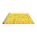 Sideview of Machine Washable Oriental Yellow Traditional Rug, wshabs3928yw