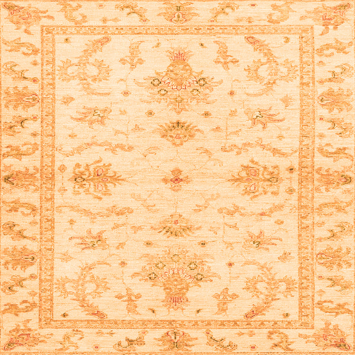 Square Oriental Orange Traditional Rug, abs3928org