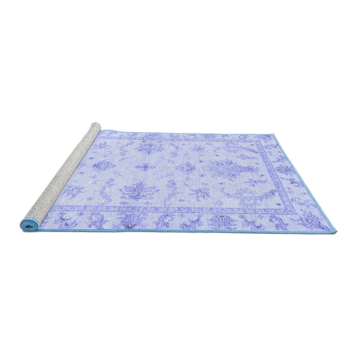 Sideview of Machine Washable Oriental Blue Traditional Rug, wshabs3928blu
