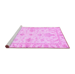 Sideview of Machine Washable Oriental Purple Traditional Area Rugs, wshabs3928pur