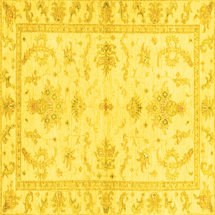 Square Oriental Yellow Traditional Rug, abs3928yw