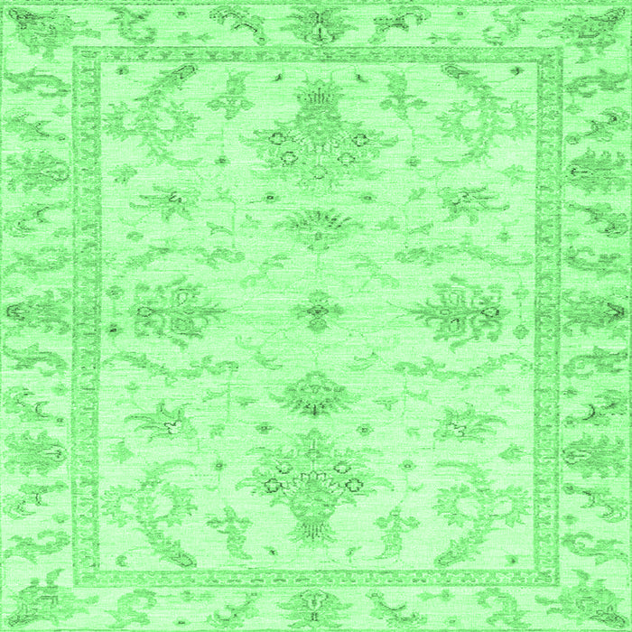 Square Oriental Emerald Green Traditional Rug, abs3928emgrn