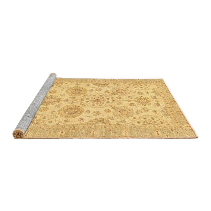Sideview of Machine Washable Abstract Yellow Rug, wshabs3929