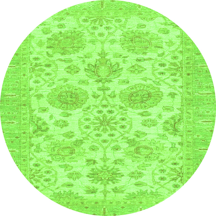 Round Oriental Green Traditional Rug, abs3929grn