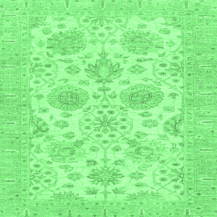 Square Machine Washable Oriental Emerald Green Traditional Area Rugs, wshabs3929emgrn
