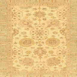 Square Abstract Bold Yellow Oriental Rug, abs3929