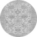 Round Oriental Gray Traditional Rug, abs3929gry