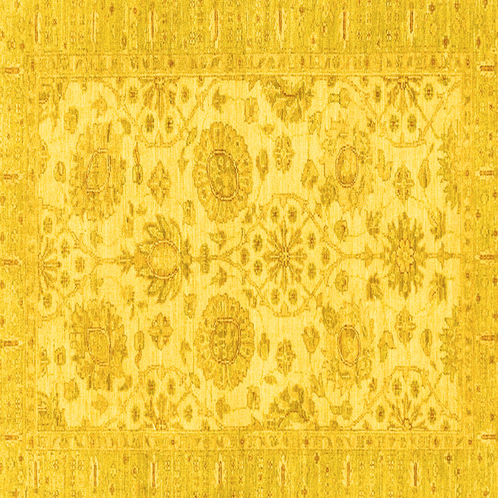 Square Oriental Yellow Traditional Rug, abs3929yw