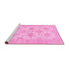 Sideview of Machine Washable Oriental Pink Traditional Rug, wshabs3929pnk