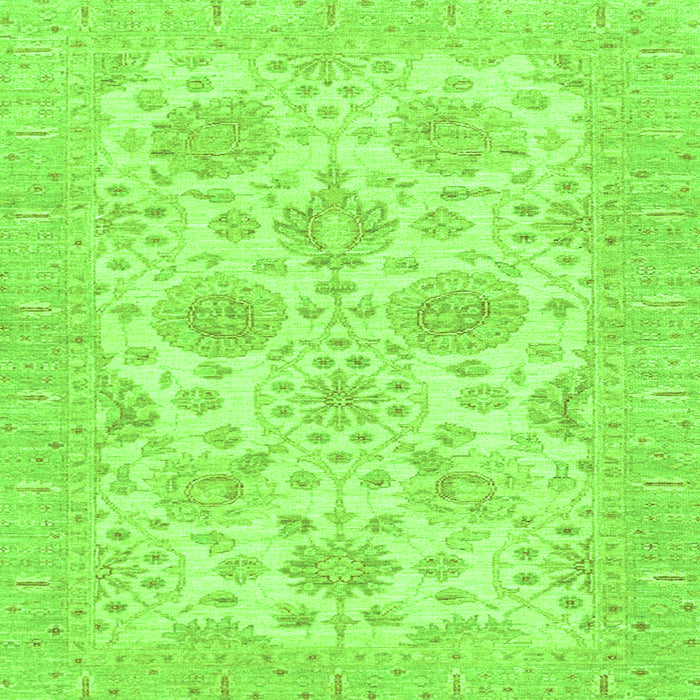 Square Machine Washable Oriental Green Traditional Area Rugs, wshabs3929grn