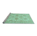 Sideview of Machine Washable Oriental Light Blue Traditional Rug, wshabs3929lblu