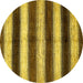 Round Abstract Yellow Modern Rug, abs392yw