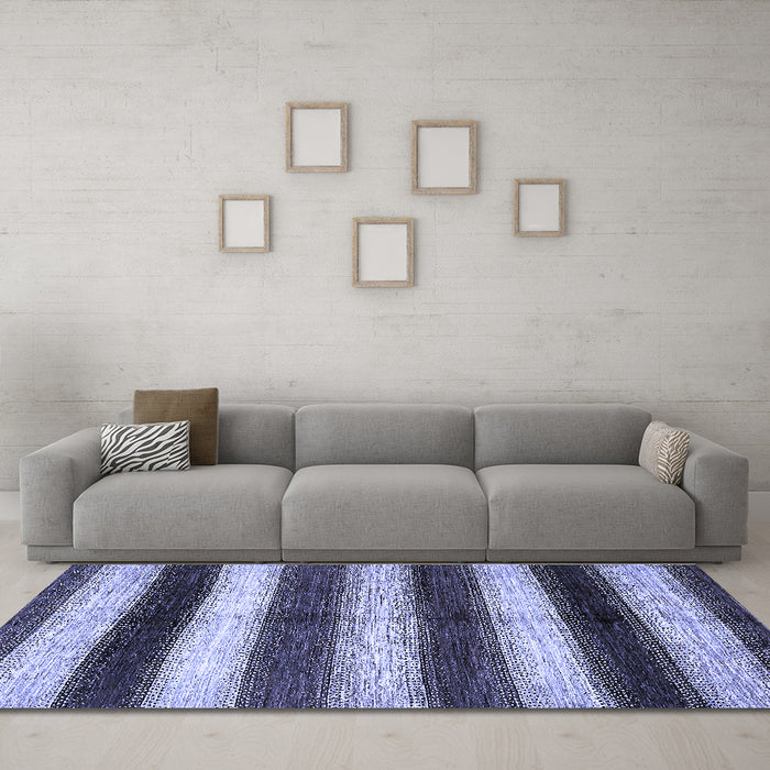 Machine Washable Abstract Blue Modern Rug in a Living Room, wshabs392blu