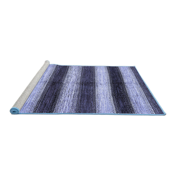 Sideview of Machine Washable Abstract Blue Modern Rug, wshabs392blu