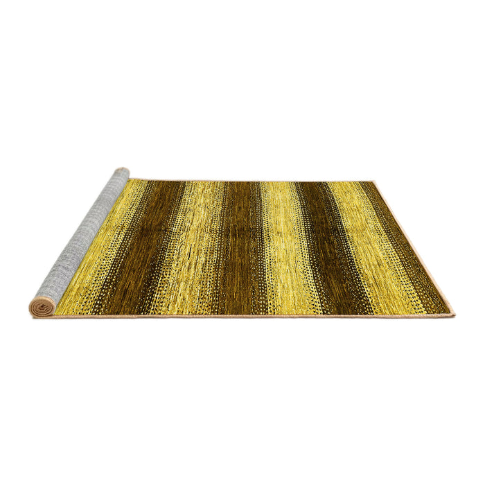 Sideview of Machine Washable Abstract Yellow Modern Rug, wshabs392yw