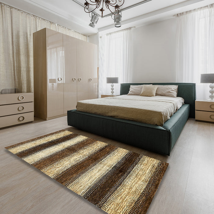 Abstract Red Modern Rug in a Bedroom, abs392