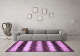 Machine Washable Abstract Purple Modern Area Rugs in a Living Room, wshabs392pur