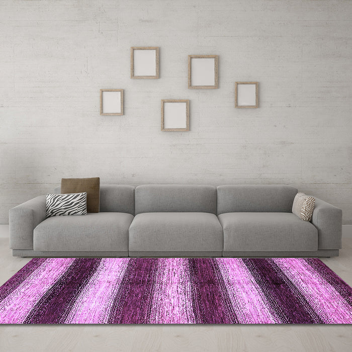 Machine Washable Abstract Purple Modern Area Rugs in a Living Room, wshabs392pur