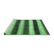 Sideview of Machine Washable Abstract Emerald Green Modern Area Rugs, wshabs392emgrn