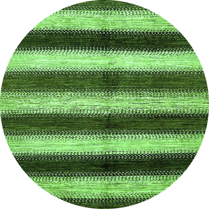 Round Abstract Green Modern Rug, abs392grn