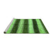 Sideview of Machine Washable Abstract Green Modern Area Rugs, wshabs392grn