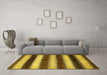 Machine Washable Abstract Yellow Modern Rug in a Living Room, wshabs392yw