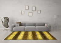 Machine Washable Abstract Yellow Modern Rug, wshabs392yw