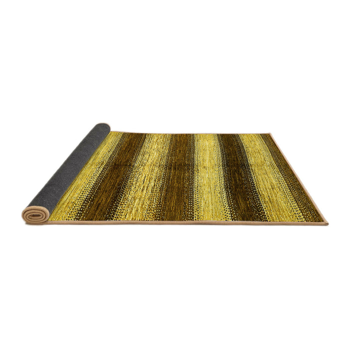 Sideview of Abstract Yellow Modern Rug, abs392yw