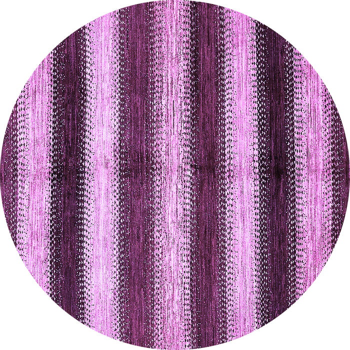Round Machine Washable Abstract Purple Modern Area Rugs, wshabs392pur
